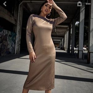 Shein Long Sleeve Striped Dress